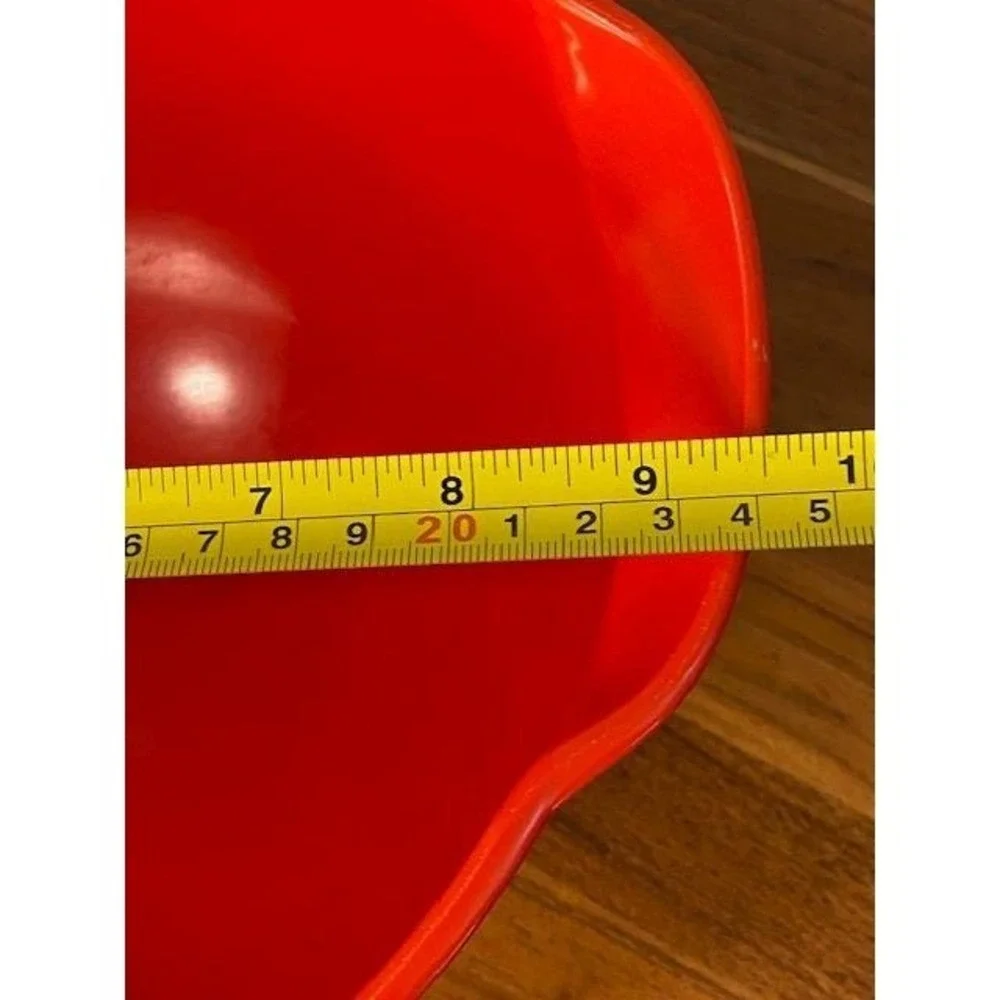 Dansk Gourmet Designs Red Melamine Mixing Bowl 4.5 Qt Denmark Pour Spout Handle